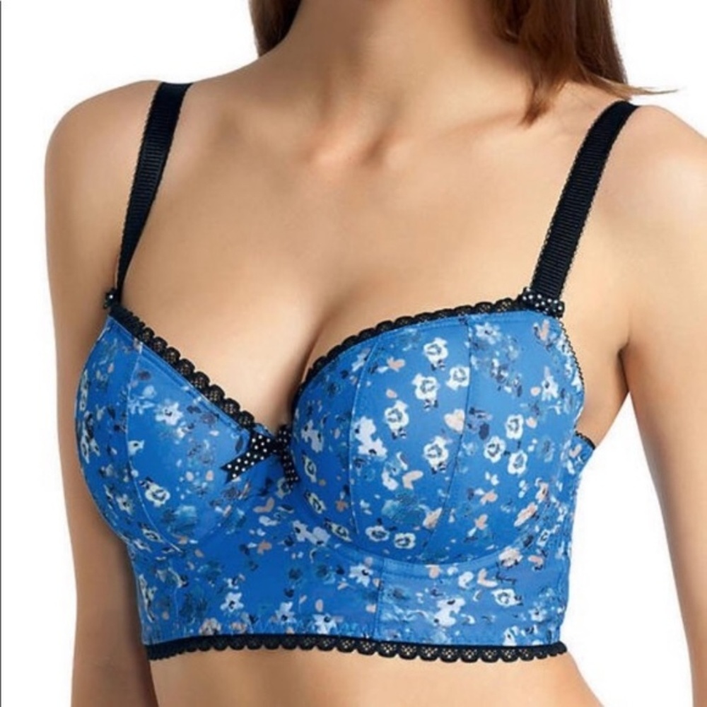 Freya Blue Floral Piper Longline Bra 32E
